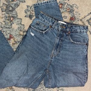 Womens straight leg high waisted zara jeans